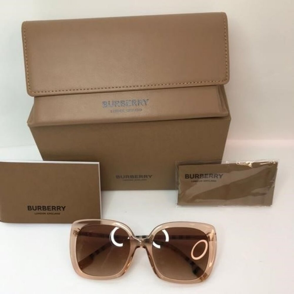 New - 💯 Original Burberry Caroll Gradient Brown Square Ladies Sunglasses BE432 - Picture 5 of 14